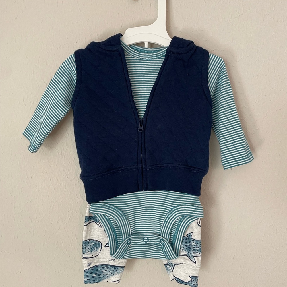 Baby Clothes - 3 Piece Set - Blue Boys - 3M